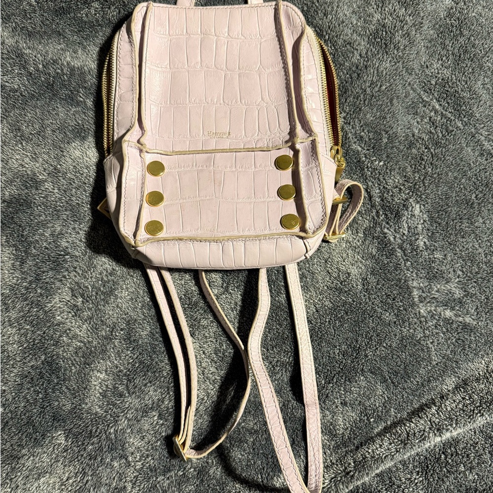Lavender Hammitt Backpack with Gold Accents